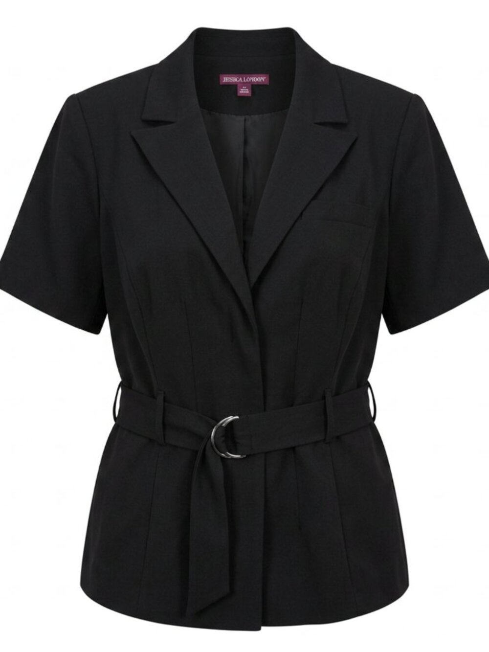 Black Short Sleeved Belted Jacket
